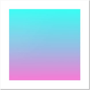 preppy mermaid colours pastel fuchsia pink turquoise aqua blue Posters and Art